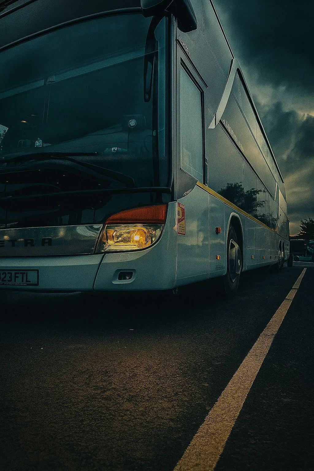 FTL nightliner ready to leave at dusk