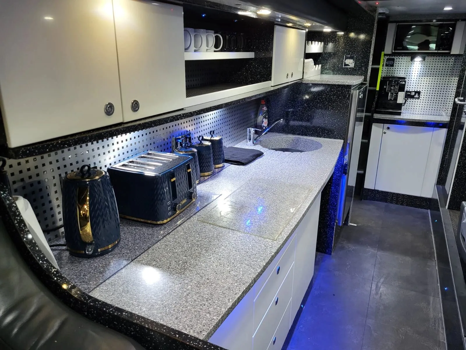 FTL nightliner kitchen with bean-to-cup coffee machine