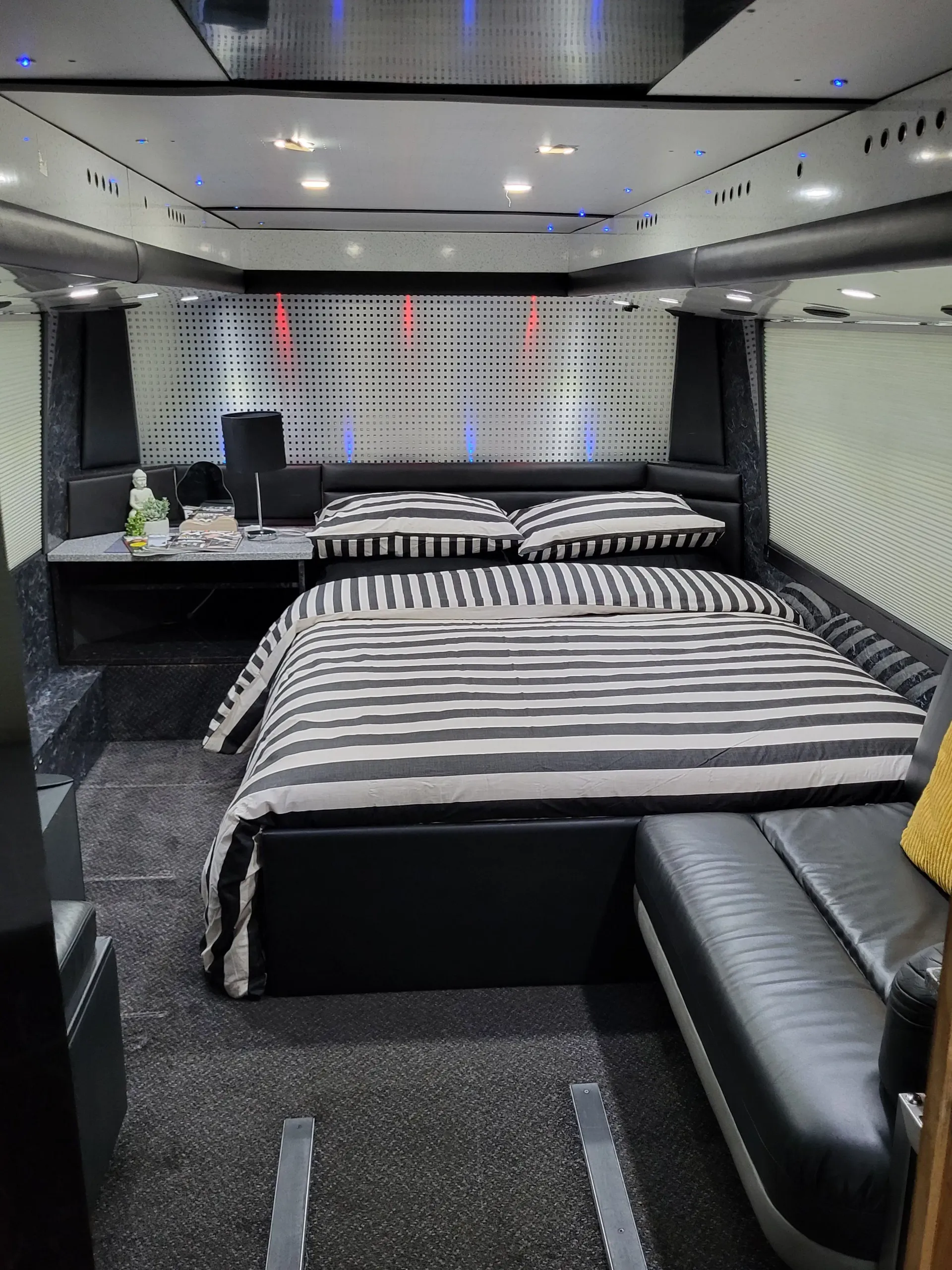 Real FTL star bedroom with double bed and ambient lighting